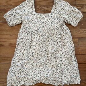 Rylee + Cru Cream and Brown Floral  Dress